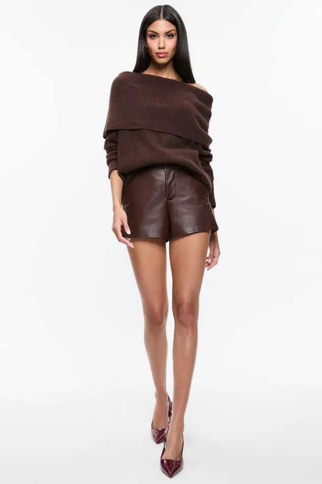 Alice Olivia Ginger Pullover Espresso Women Sweaters