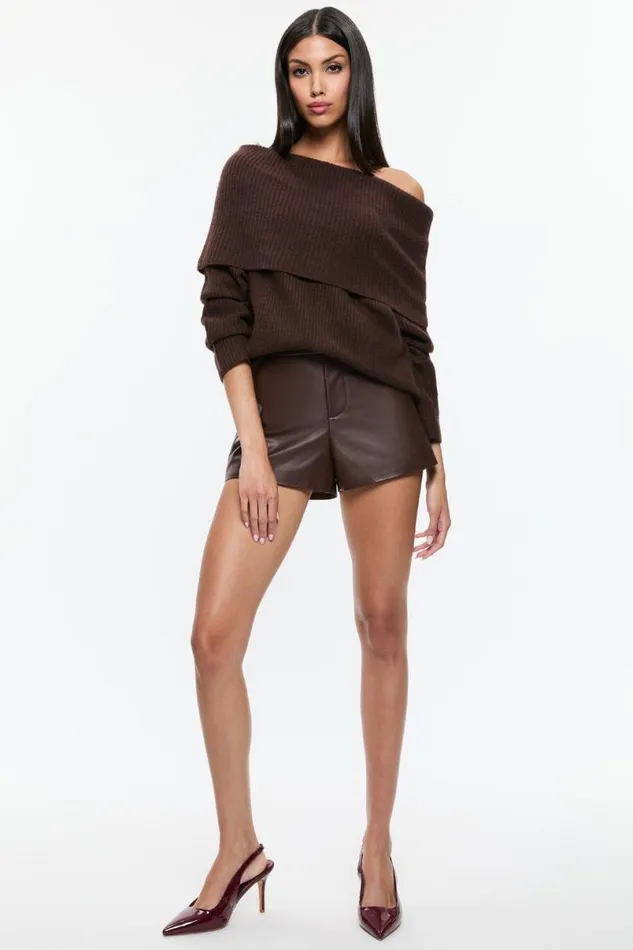 Alice Olivia Ginger Pullover Espresso Women Sweaters