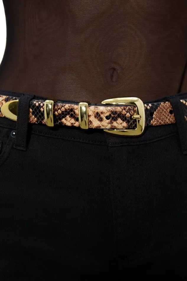 Alice Olivia Hayden Buckle Belt Camelblack Women Accessories