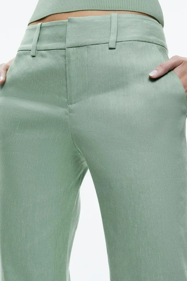 Alice Olivia Janis Low Rise Cropped Flare Pant Sage Women Pants