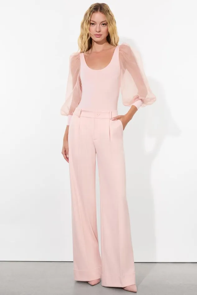 Alice Olivia Jillianne Bodysuit Pearl Blush Women Tops