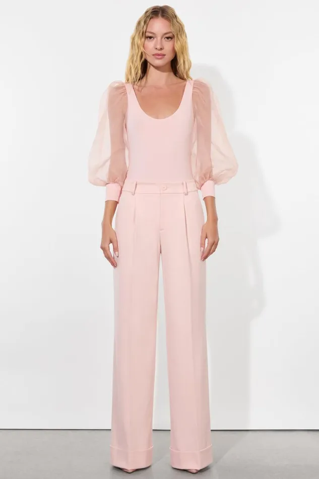 Alice Olivia Jillianne Bodysuit Pearl Blush Women Tops