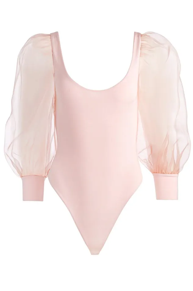 Alice Olivia Jillianne Bodysuit Pearl Blush Women Tops