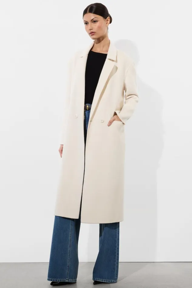 Alice Olivia Jimmy Coat Off White Women Outerwear