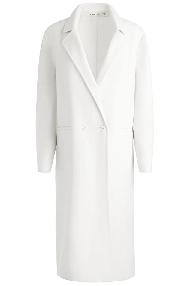 Alice Olivia Jimmy Coat Off White Women Outerwear