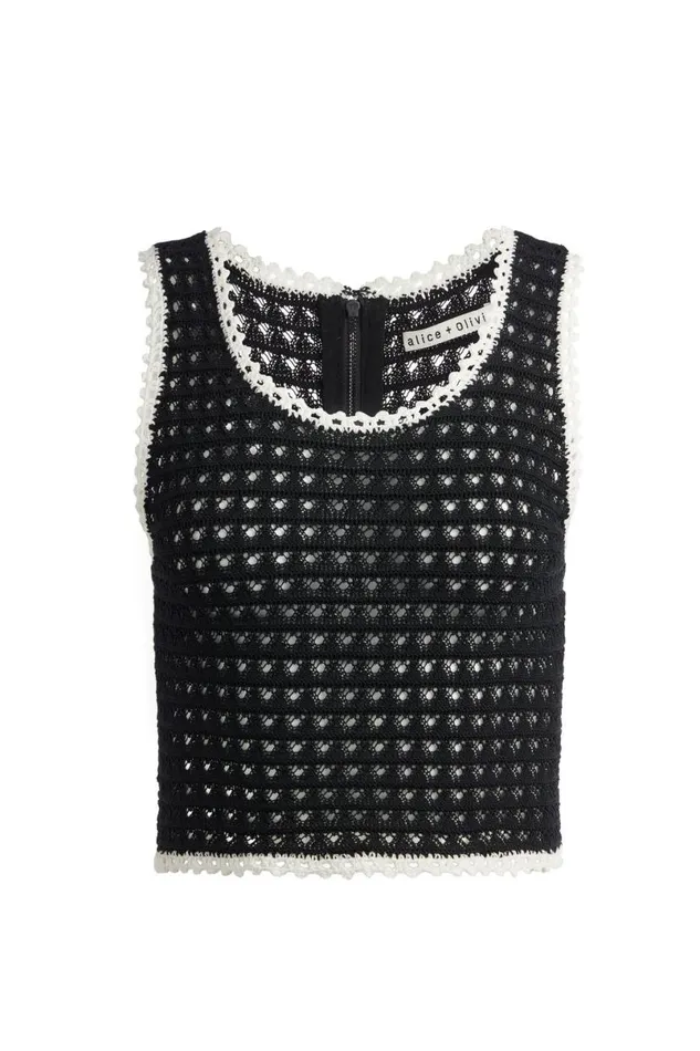 Alice Olivia Kamila Tank Blackvanilla Women Tops