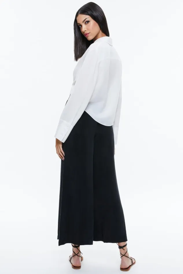 Alice Olivia Kenley Palazzo Cropped Pant Black Women Pants