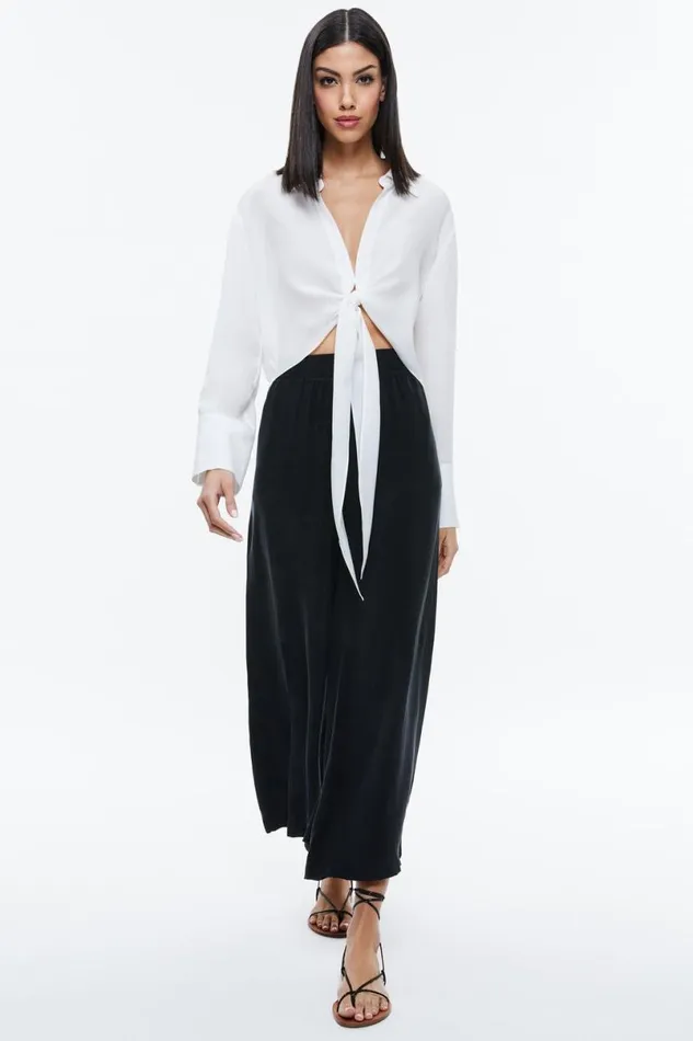 Alice Olivia Kenley Palazzo Cropped Pant Black Women Pants