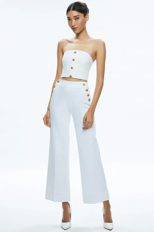 Alice Olivia Narin High Rise Jean Off White Women Pants
