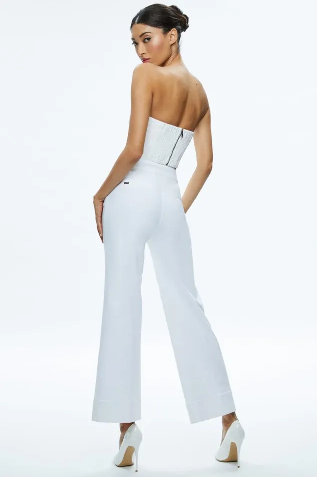 Alice Olivia Narin High Rise Jean Off White Women Pants