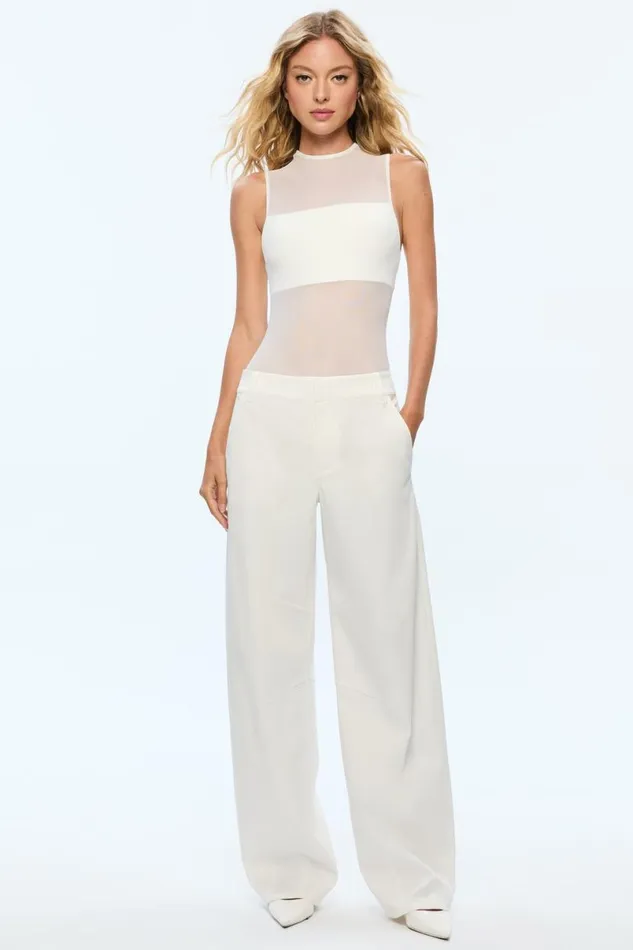 Alice Olivia Nichol Bodysuit Off White Women Tops