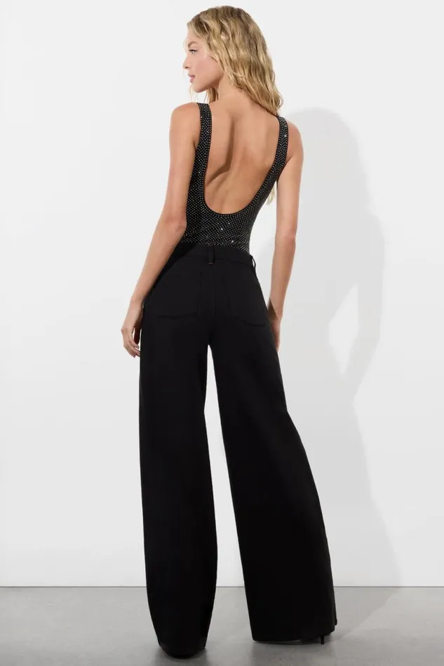 Alice Olivia Remy Bodysuit Blacksilver Women Tops