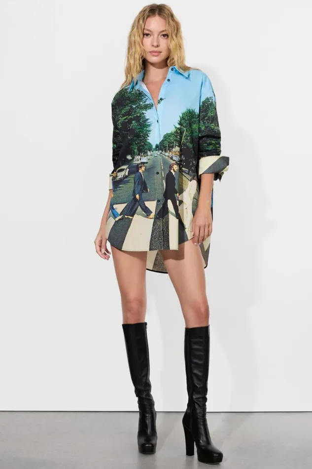 Alice Olivia The Beatles Finely Button Down Abbey Road Women Tops