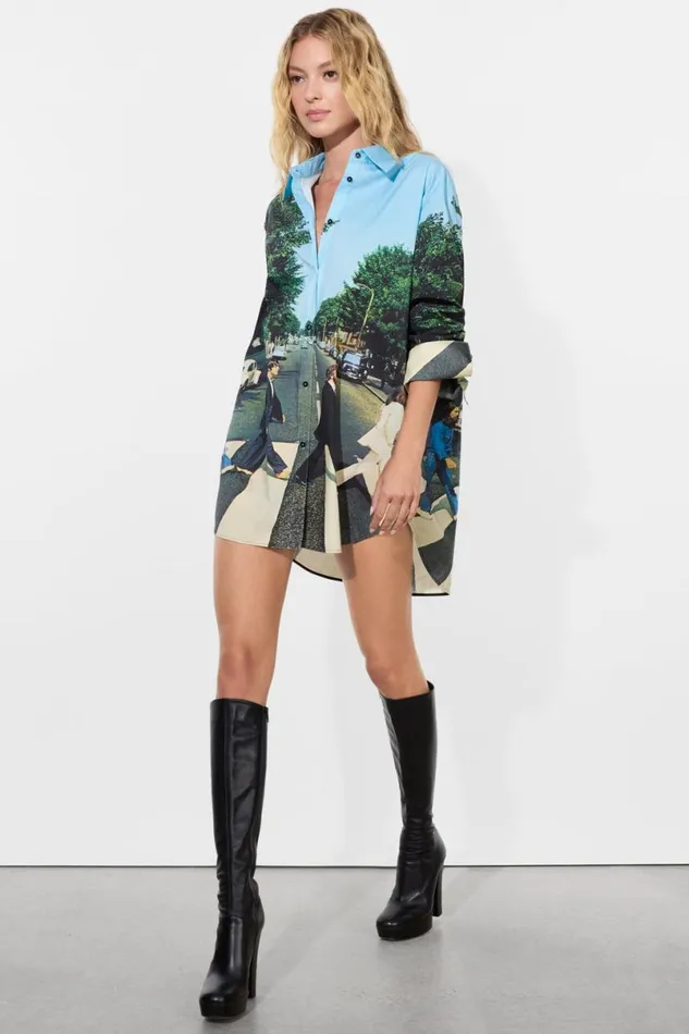 Alice Olivia The Beatles Finely Button Down Abbey Road Women Tops