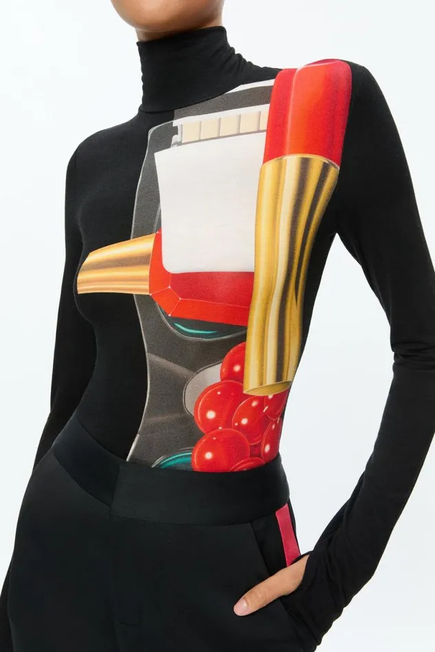 Alice Olivia Tom Wesselmann Delaina Long Sleeve Turtleneck Top Still Life Women Tops