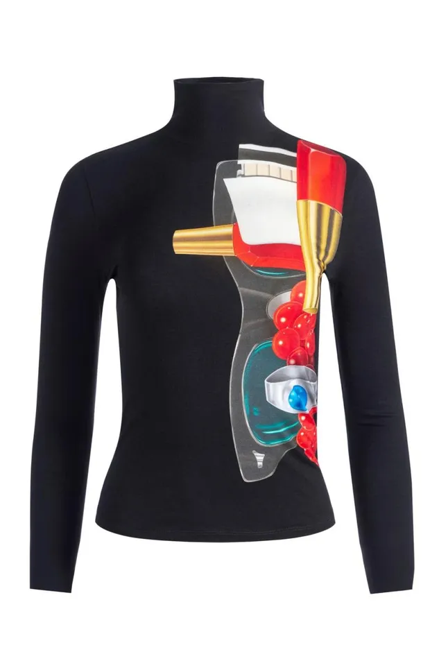 Alice Olivia Tom Wesselmann Delaina Long Sleeve Turtleneck Top Still Life Women Tops