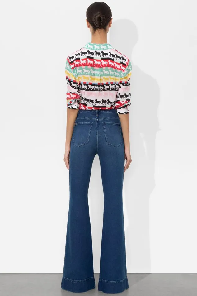 Alice Olivia Willa Placket Top Stallion Women Tops