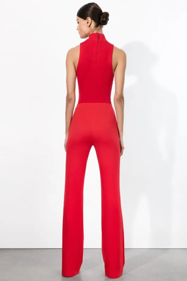 Alice Olivia Yuki Trouser Bright Ruby Women Pants