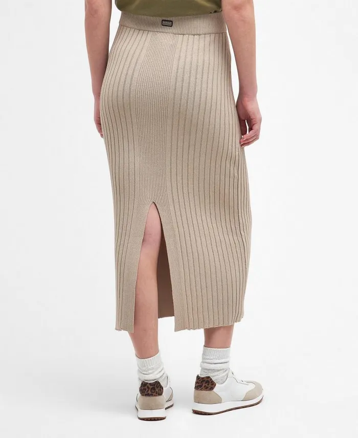 Alicia Knitted Midi Skirt Classic Beige Women Barbour Dresses and Skirts
