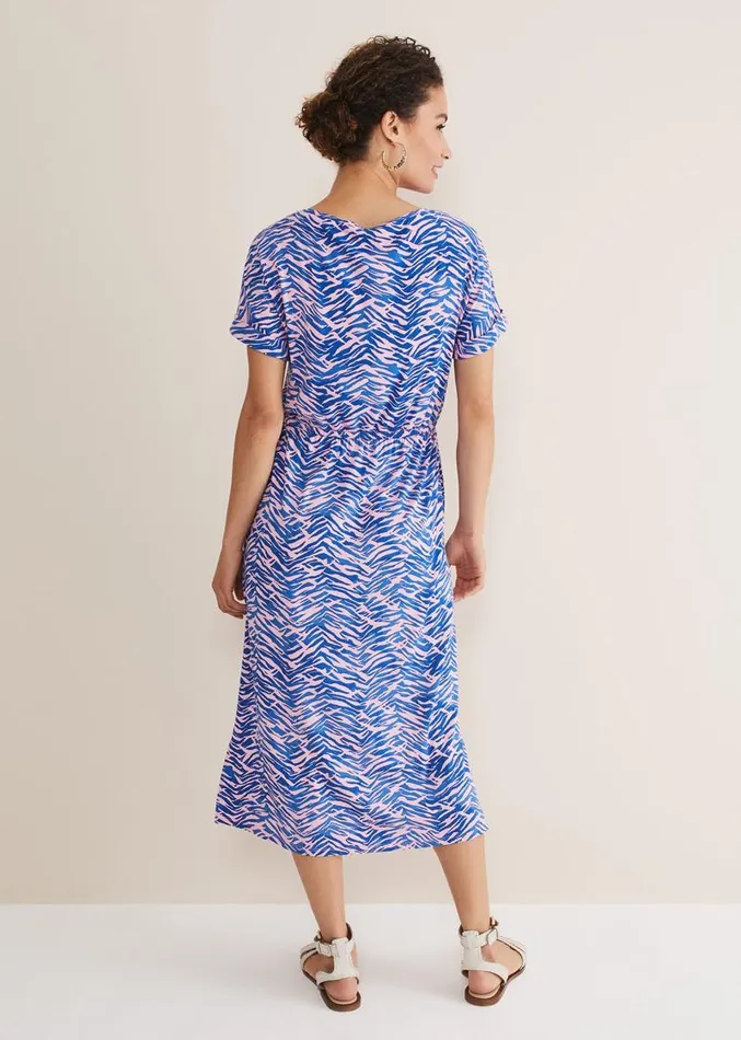 Alina Zebra Print Jersey Dress Pinkblue Women Phase Eight Dresses
