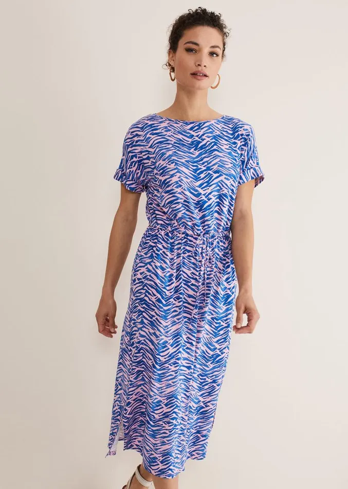Alina Zebra Print Jersey Dress Pinkblue Women Phase Eight Dresses