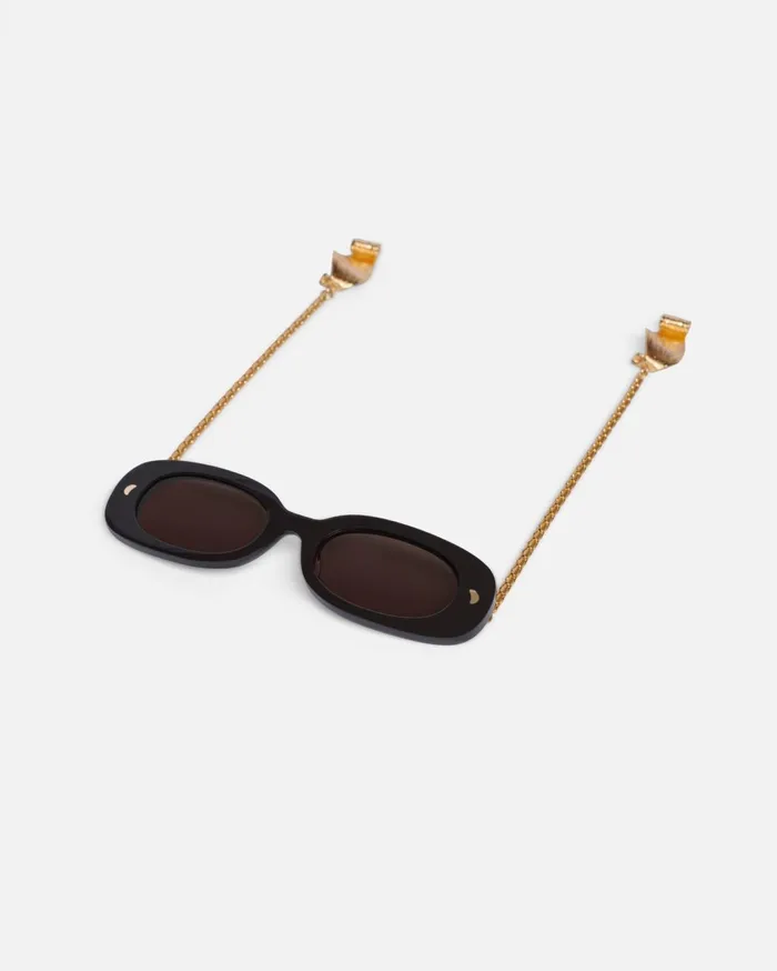 Aliza Charm BioPlastic Oval Sunglasses Off Black WomenMen Nanushka Eyewear