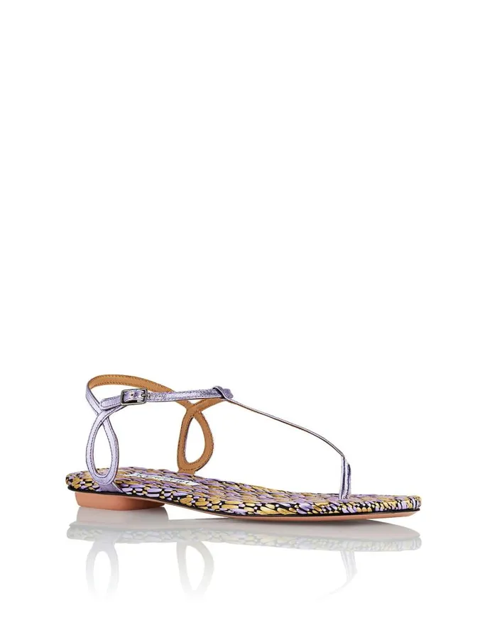 Almost Bare Sandal Flat Lilac Women Aquazzura Flats Almost Bare Sandal Flat Lilac Women Aquazzura Flats