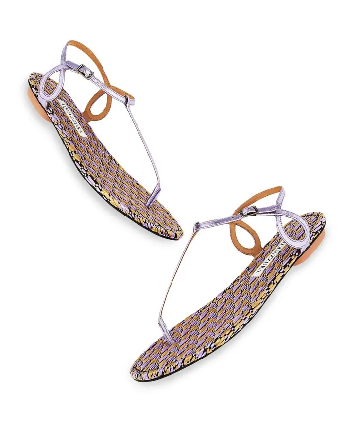 Almost Bare Sandal Flat Lilac Women Aquazzura Flats Almost Bare Sandal Flat Lilac Women Aquazzura Flats