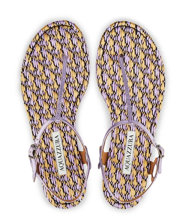 Almost Bare Sandal Flat Lilac Women Aquazzura Flats Almost Bare Sandal Flat Lilac Women Aquazzura Flats