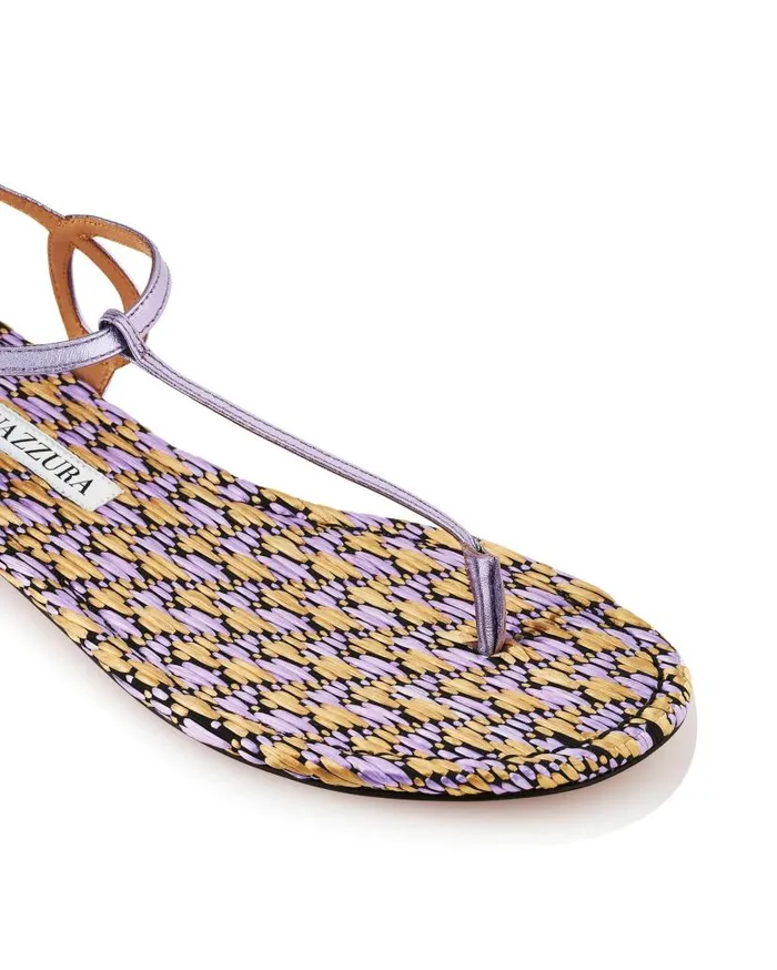 Almost Bare Sandal Flat Lilac Women Aquazzura Flats Almost Bare Sandal Flat Lilac Women Aquazzura Flats