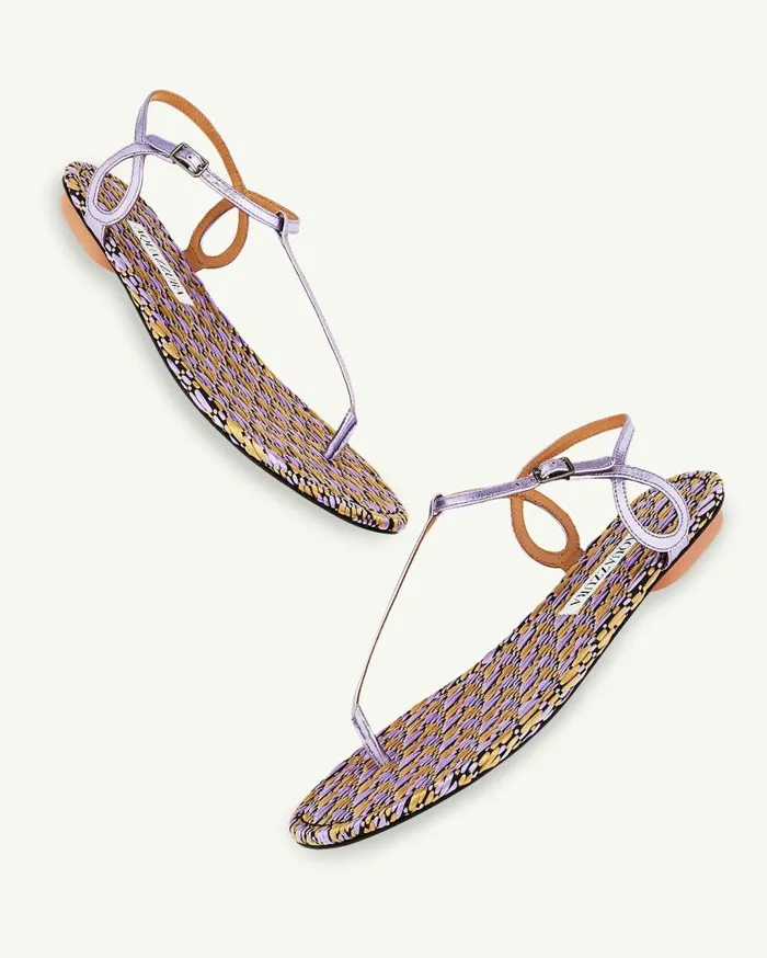 Almost Bare Sandal Flat Lilac Women Aquazzura Flats Almost Bare Sandal Flat Lilac Women Aquazzura Flats