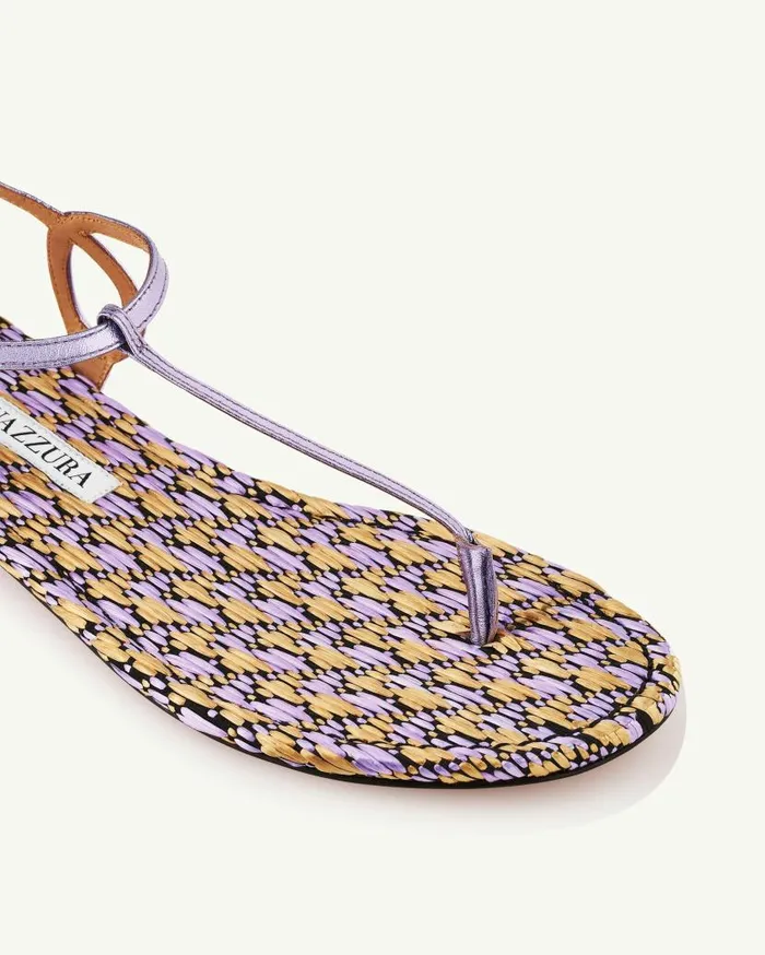 Almost Bare Sandal Flat Lilac Women Aquazzura Flats Almost Bare Sandal Flat Lilac Women Aquazzura Flats