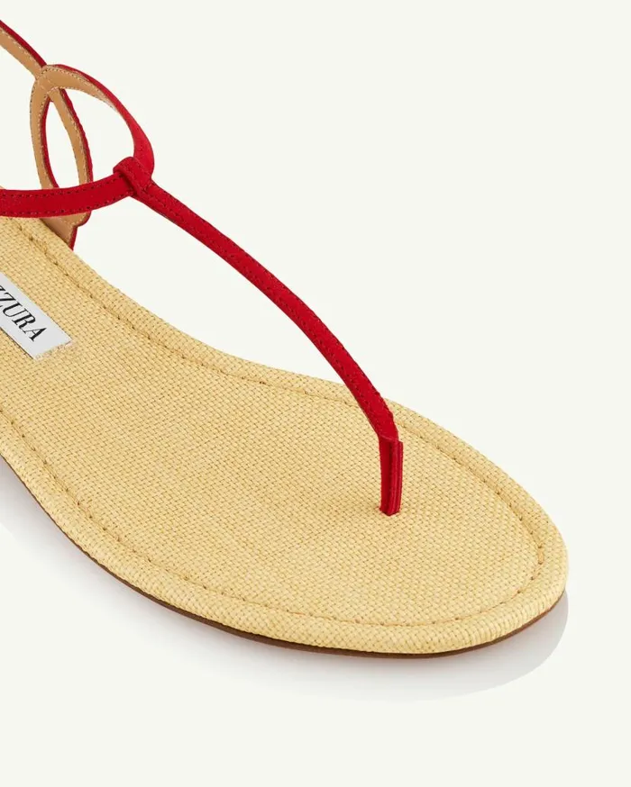 Almost Bare Sandal Flat Red Women Aquazzura Sandals Almost Bare Sandal Flat Red Women Aquazzura Sandals