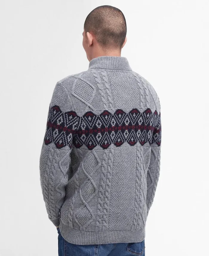 Alwinton HalfZip Jumper Grey Marl Men Barbour Jumpers