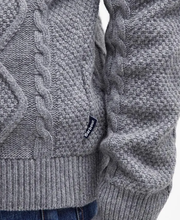 Alwinton HalfZip Jumper Grey Marl Men Barbour Jumpers