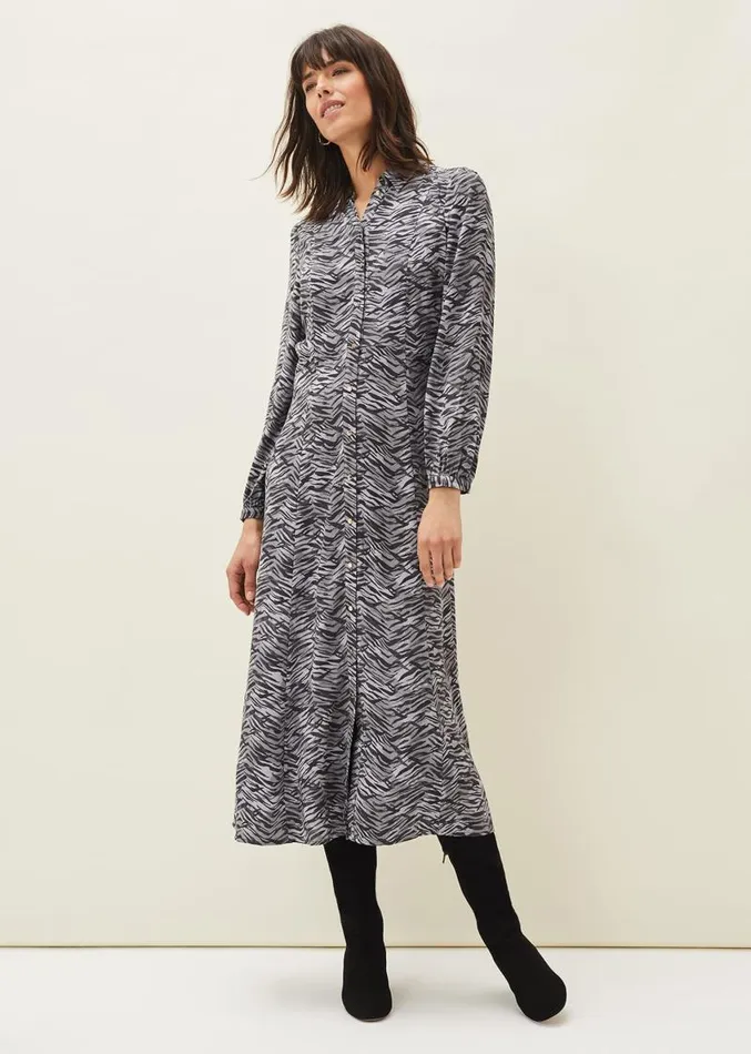 Amari Zebra Print Midaxi Dress Multicoloured Women Phase Eight Dresses