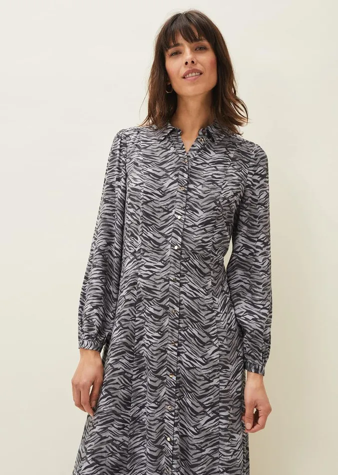 Amari Zebra Print Midaxi Dress Multicoloured Women Phase Eight Dresses