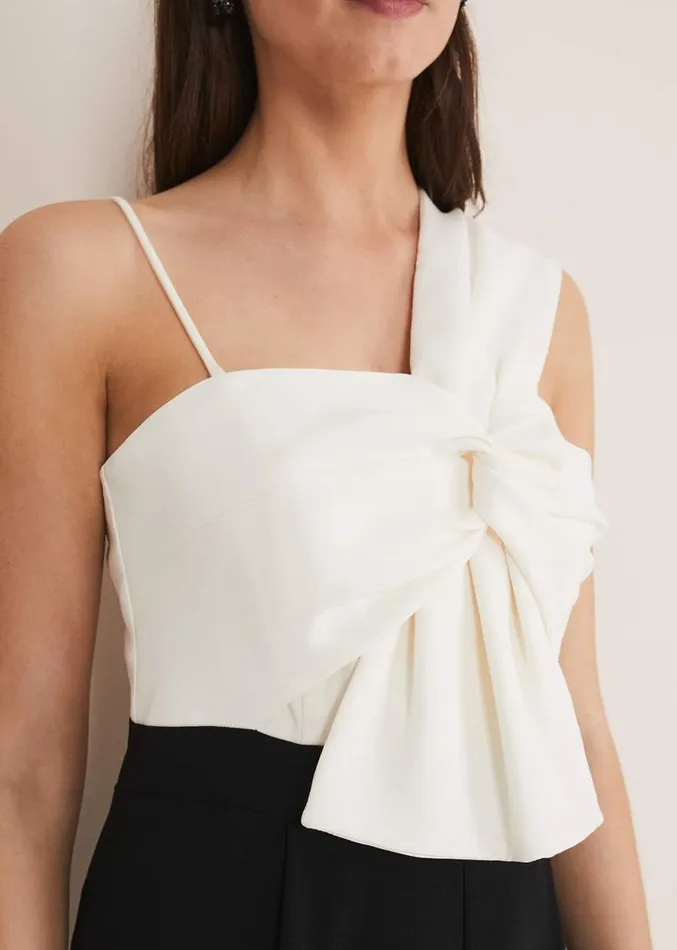 Amethyst Bandeau Jumpsuit Oysterblack Women Phase Eight Dresses