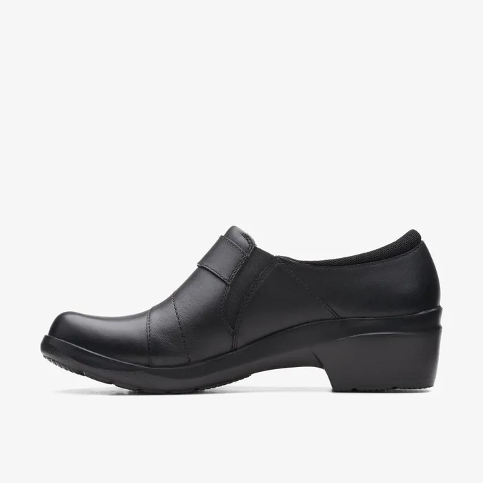 Angie Pearl Black Leather Women Clarks Clogs and Mules Angie Pearl Black Leather Women Clarks Clogs and Mules