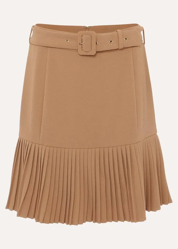 Annabel Pleated Mini Skirt Camel Women Phase Eight Skirts