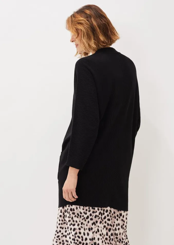 Annabella Ribbed Cocoon Cardigan Black Women Phase Eight Knitwear