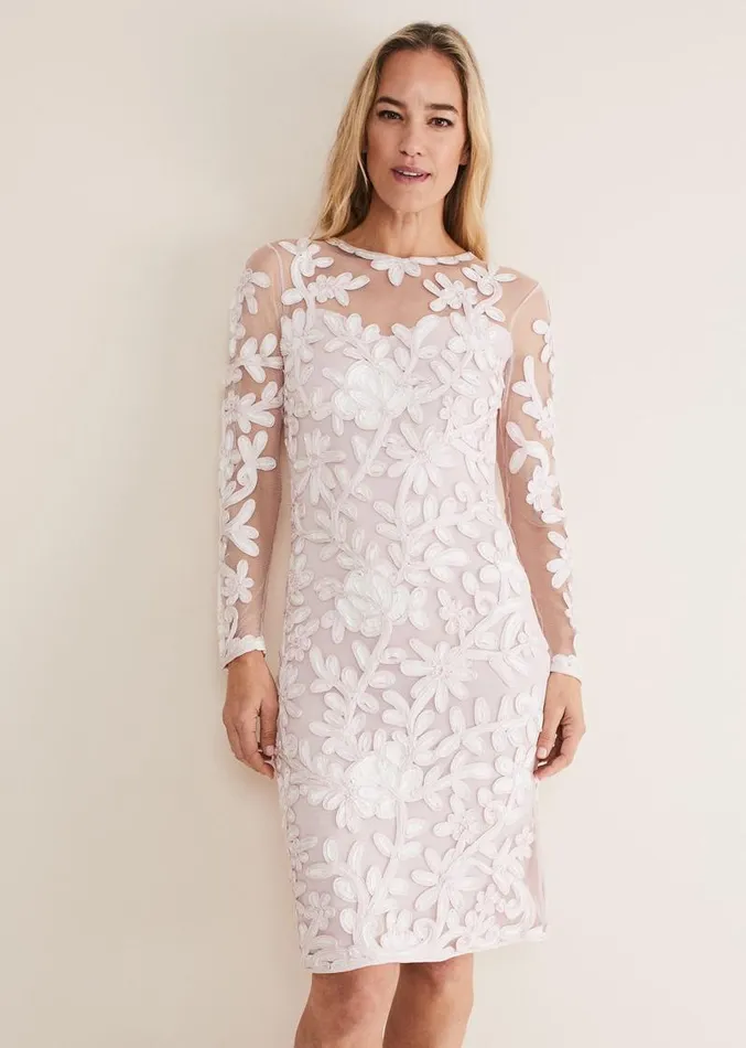 Annika Tapework Midi Dress Antique Roseivory Women Phase Eight Dresses