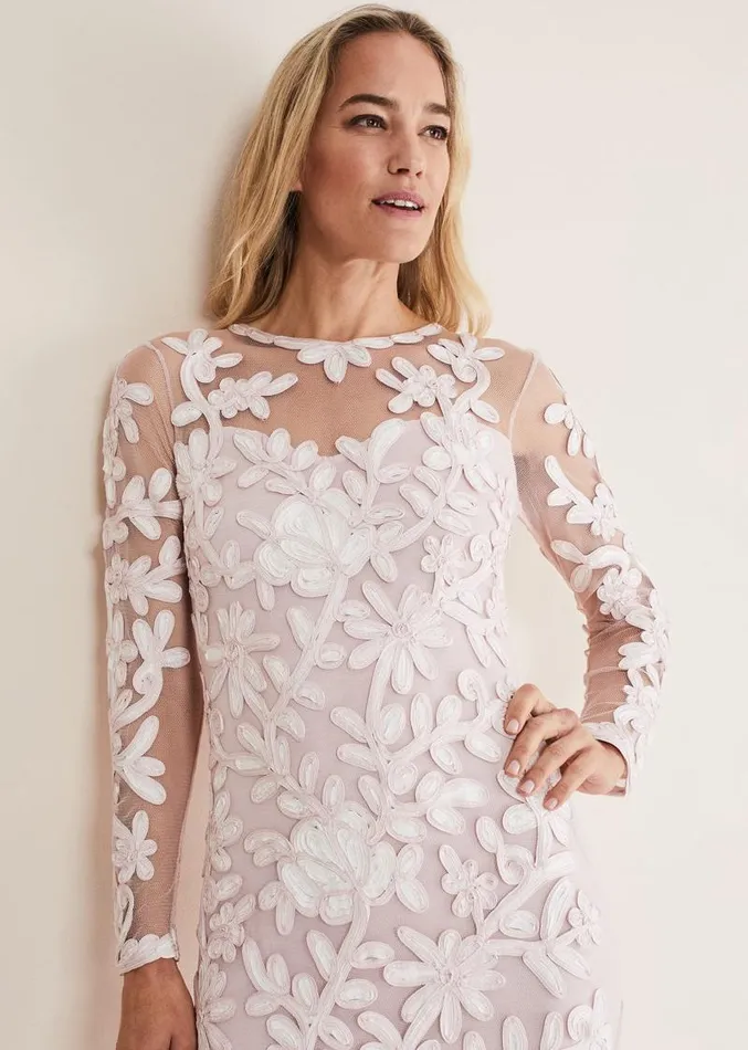 Annika Tapework Midi Dress Antique Roseivory Women Phase Eight Dresses