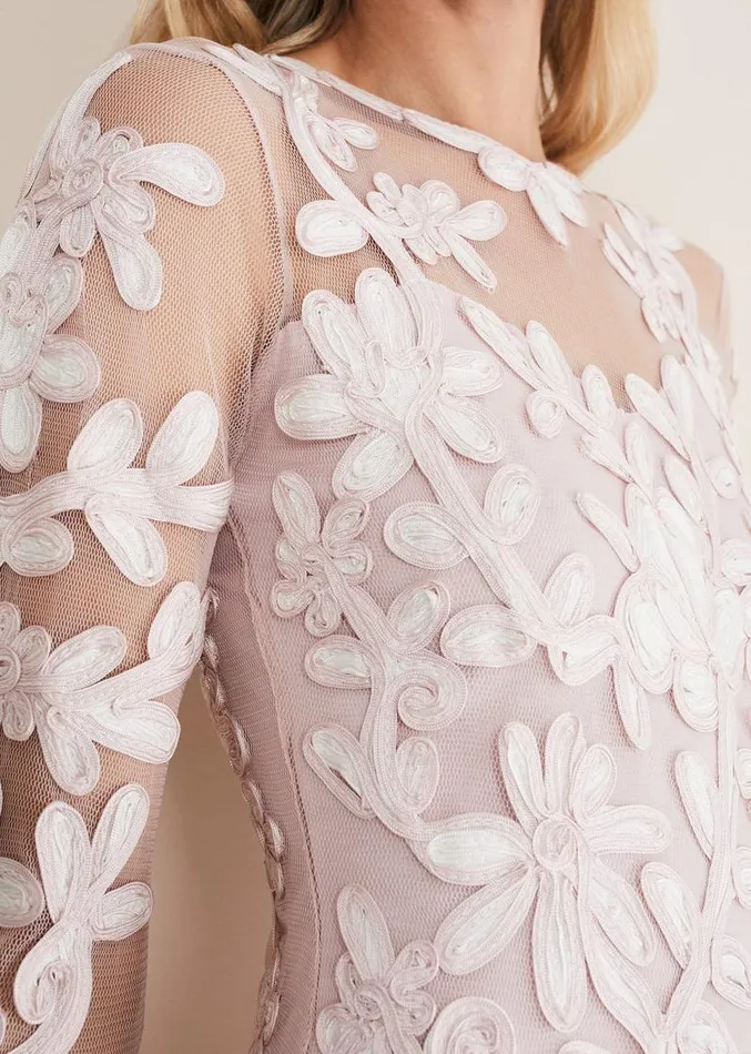 Annika Tapework Midi Dress Antique Roseivory Women Phase Eight Dresses