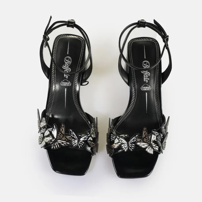 April Butterfly Black Buffalo Heels April Butterfly Black Buffalo Heels