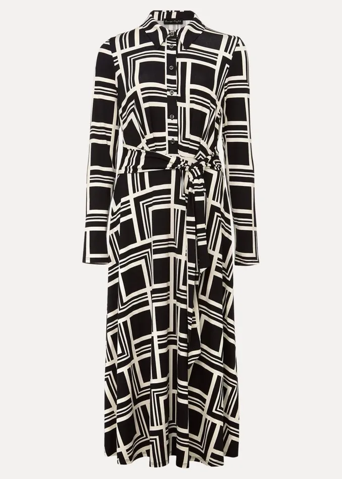 April Geo Midi Dress Blackmulti Women Phase Eight Dresses