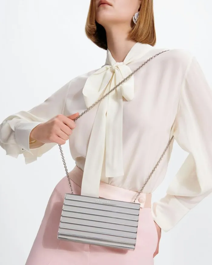 Ari Clutch Silver Women Aquazzura Shoulder Bags Ari Clutch Silver Women Aquazzura Shoulder Bags