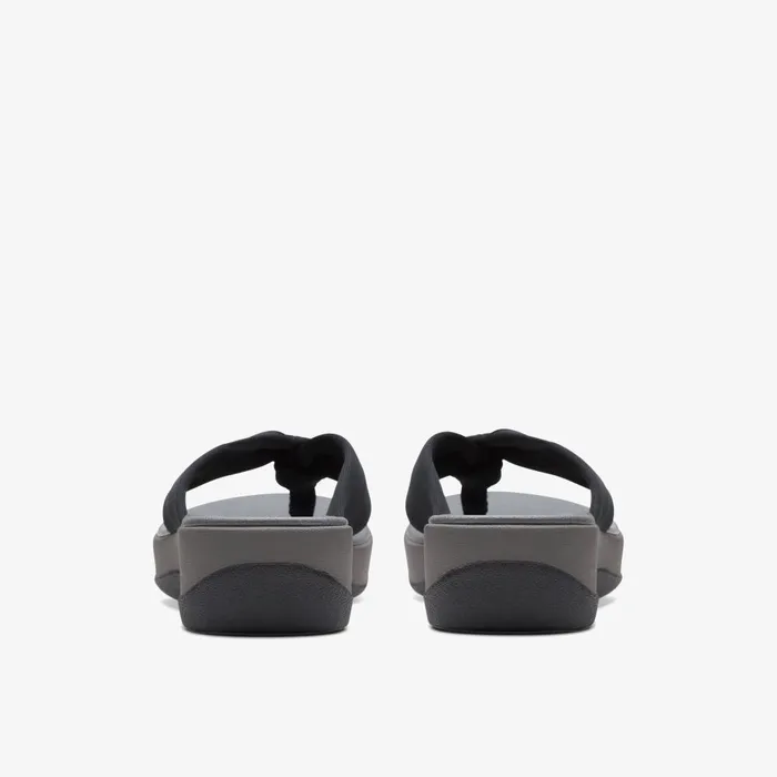 Arla Glison Black Fabric Women Clarks Sandals and Flip Flops