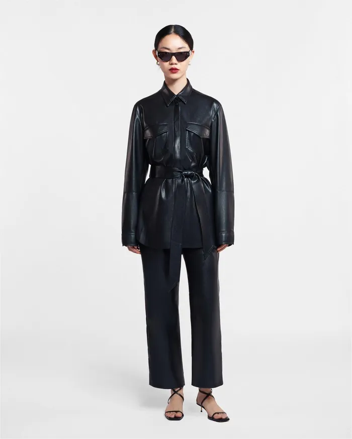 Artha Okobor AltLeather Shirt Black Women Nanushka Shirts and Blouses