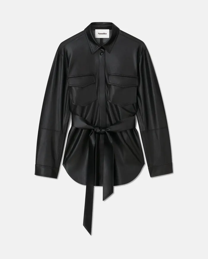 Artha Okobor AltLeather Shirt Black Women Nanushka Shirts and Blouses